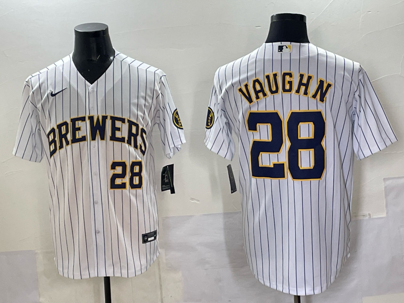 Men Milwaukee Brewers #28 Vaughn white 2025 Nike NFL JERSEY 002